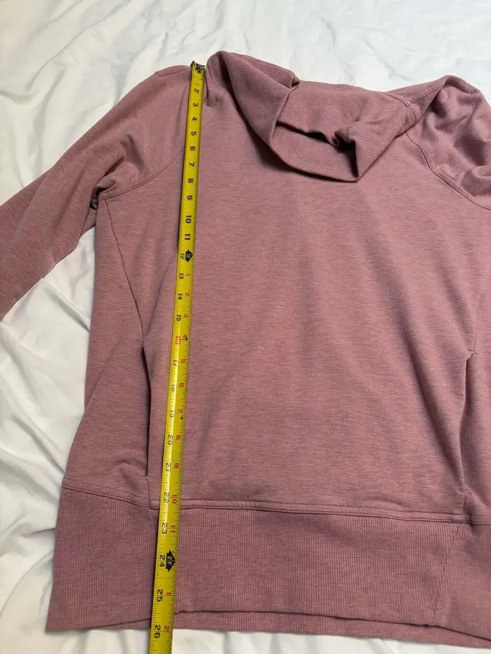 Lululemon Cowl Neck Pullover Sweatshirt Pink Heathered